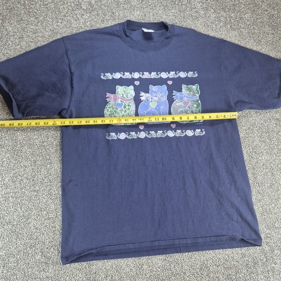 Vintage Jerzees T-Shirt Size XL‎ Heavyweight Cotton Cat Iridescent Made in USA - Picture 5 of 8
